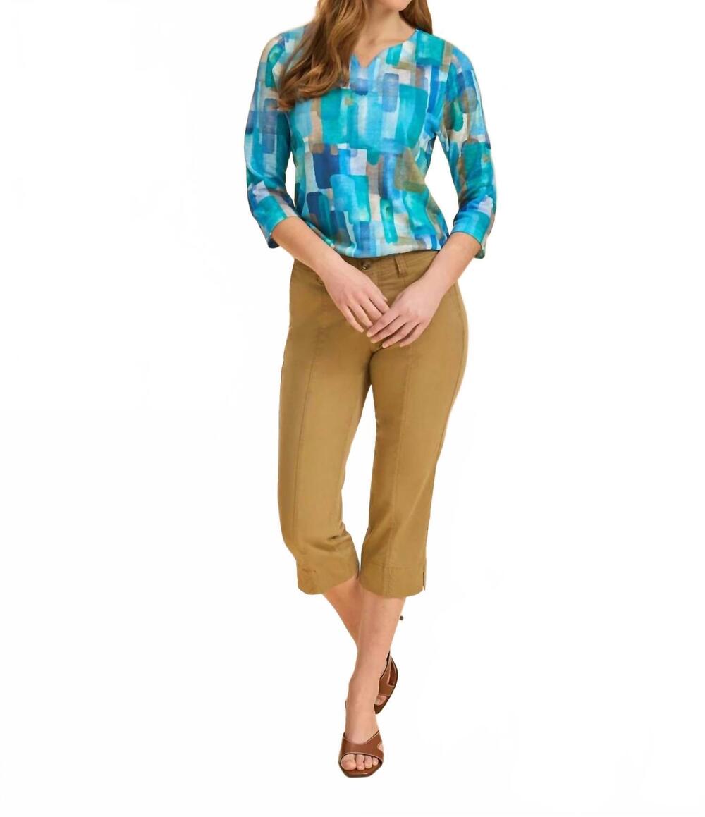 NEW FDJ christina pintuck capri pants in henna